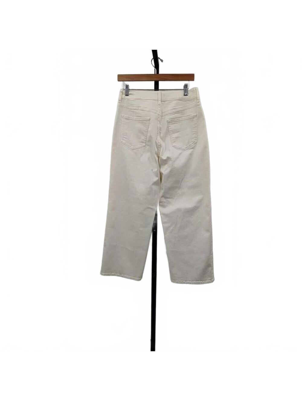 Quince Womens Bella Stretch Patch Pocket Wide Leg Jeans Cloud White Size 30 - Picture 3 of 3